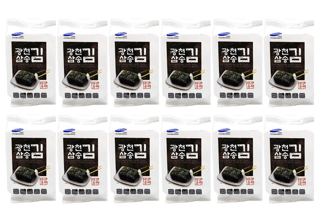 Premium Original Roasted Seasoned Seaweed Thins (12-Pack) - Savory Korean Sushi Nori Laver Snack