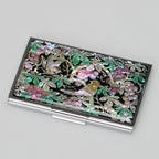 Mother of Pearl Business Card Case - Bird Grape Design Credit Card Holder