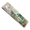 Mother of Pearl Money Clip - Sehando Winter Pine Tree Masterpiece Painting