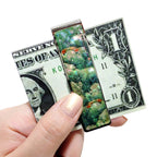 Mother of Pearl Money Clip with Apricot Flower and House Design