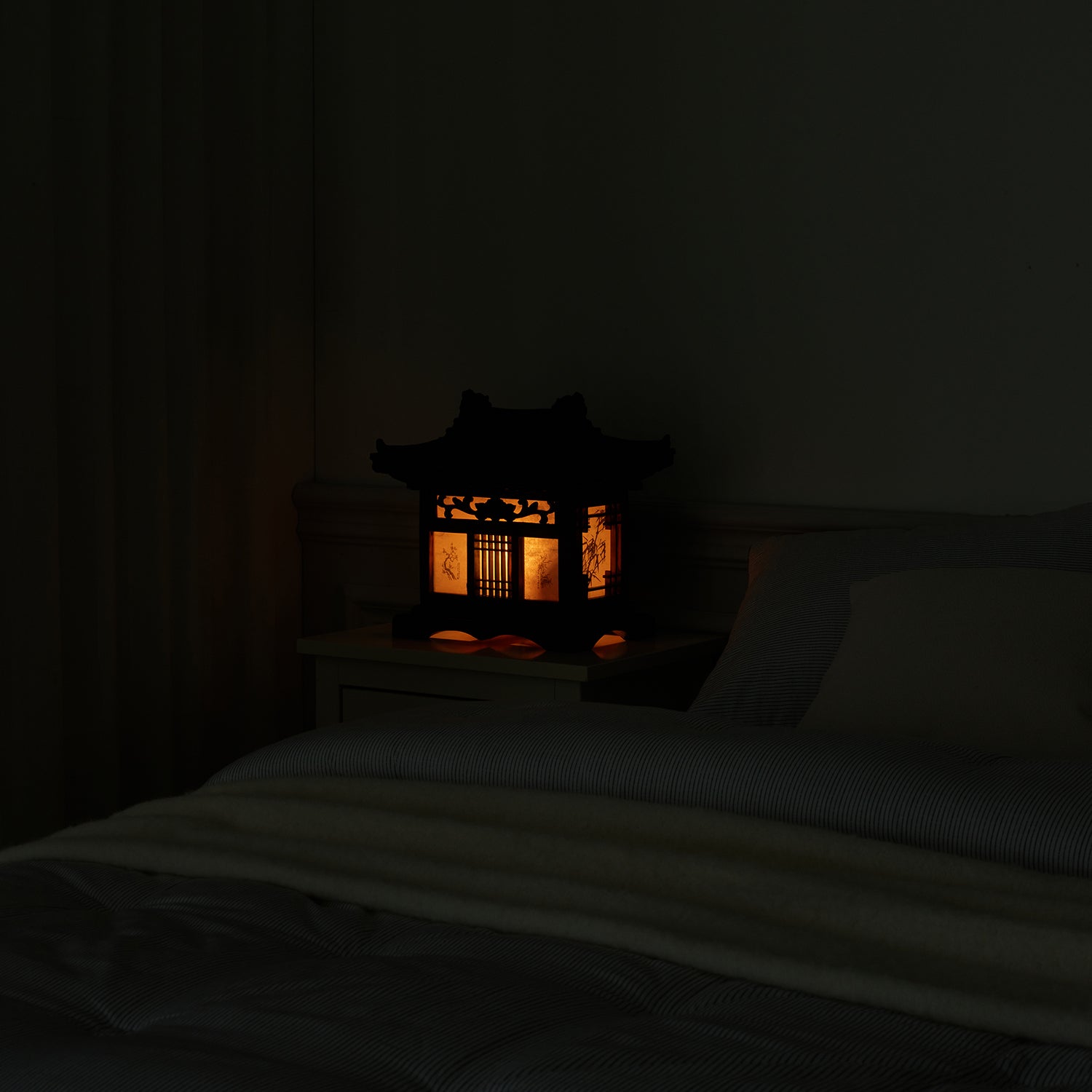 Traditional Korean Wood Lamp - Handmade Bedside Bedroom Accent Light