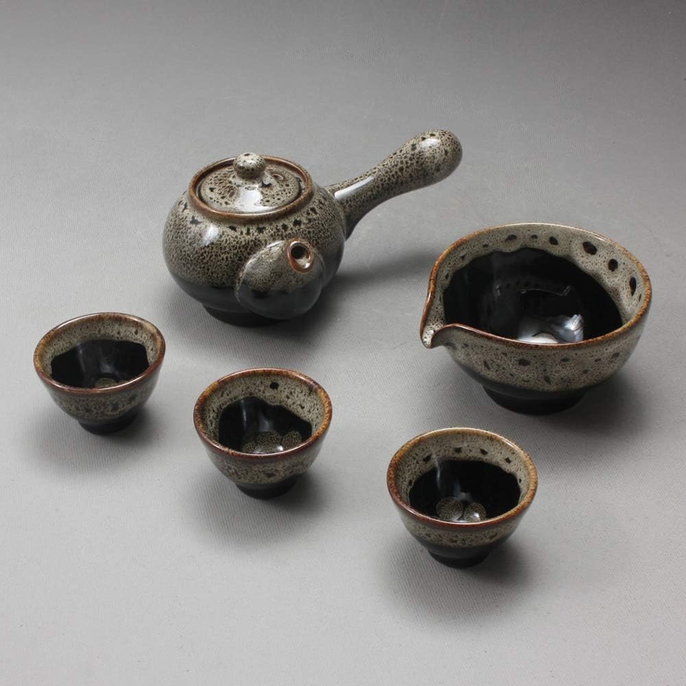 Korean Style 3-Person Tea Set - Buncheong Porcelain Tea Ceremony Service Set