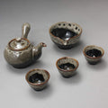 Korean Style 3-Person Tea Set - Buncheong Porcelain Tea Ceremony Service Set
