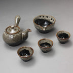 Korean Style 3-Person Tea Set - Buncheong Porcelain Tea Ceremony Service Set