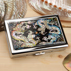 Mother of Pearl Yellow & Blue Dragon Cigarette Case for 100S King Size - Card Cash Wallet