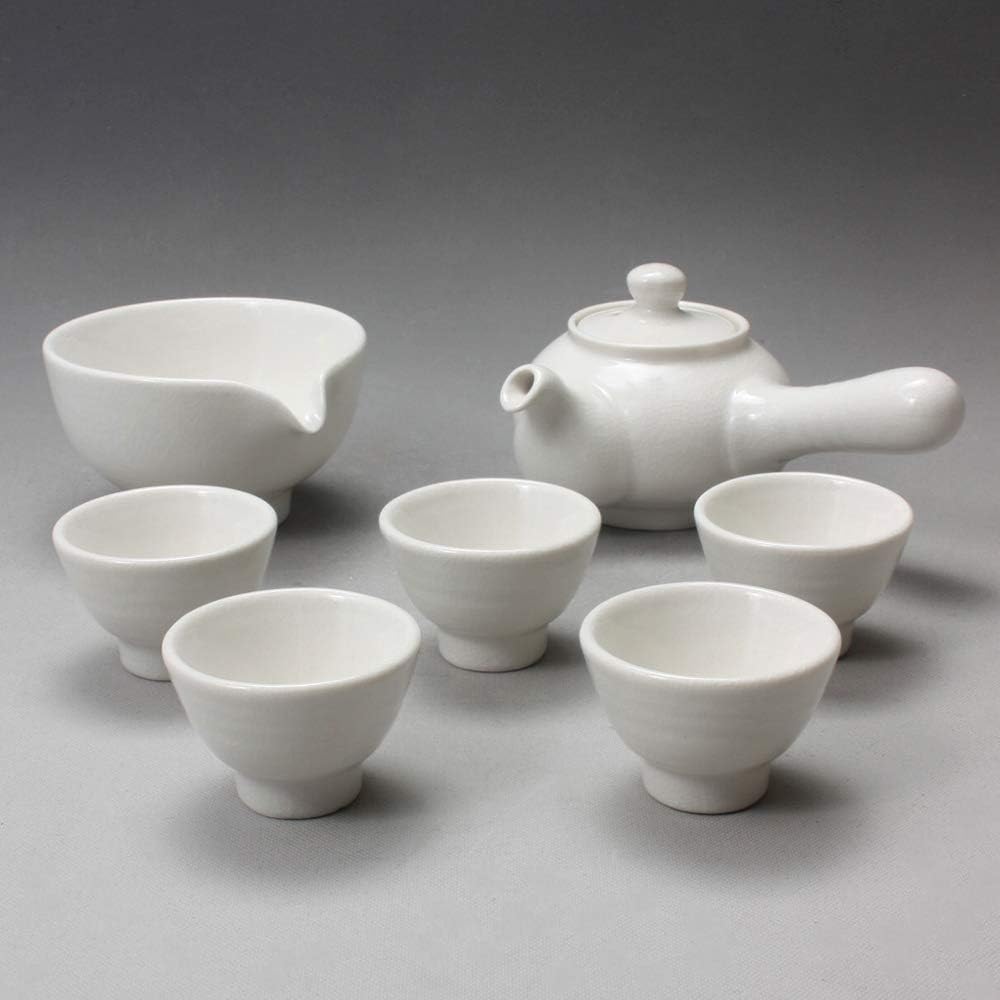 Korean 5-Person White Porcelain Tea Set - Traditional Tea Ceremony Service Set