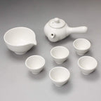 Korean 5-Person White Porcelain Tea Set - Traditional Tea Ceremony Service Set