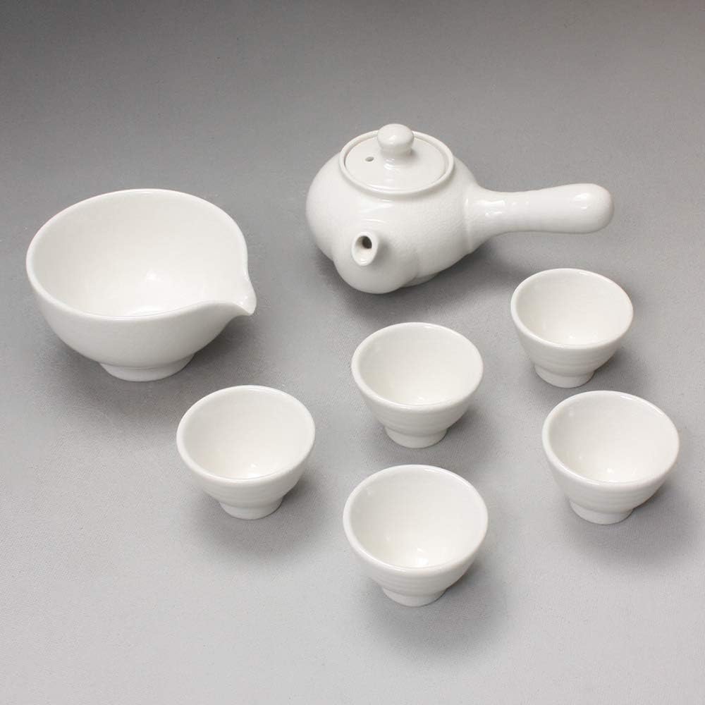 Korean 5-Person White Porcelain Tea Set - Traditional Tea Ceremony Service Set