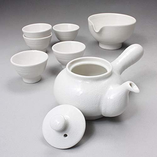 Korean 5-Person White Porcelain Tea Set - Traditional Tea Ceremony Service Set