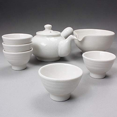 Korean 5-Person White Porcelain Tea Set - Traditional Tea Ceremony Service Set