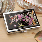 Mother of Pearl Flower & Bird Cigarette Case for 100S King Size - Credit Card Cash Wallet