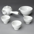 Korean 3-Person White Porcelain Tea Set - Traditional Tea Ceremony Service Set