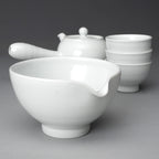 Korean 3-Person White Porcelain Tea Set - Traditional Tea Ceremony Service Set