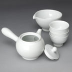 Korean 3-Person White Porcelain Tea Set - Traditional Tea Ceremony Service Set