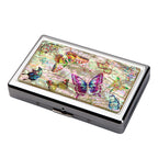 Mother of Pearl Butterfly Cigarette Case for 100S King Size - Credit Card Cash Wallet