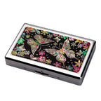 Mother of Pearl Flower & Butterfly Cigarette Case for 100S King Size - Card Cash Wallet
