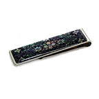 Mother of Pearl Money Clip - Arabesque Design Luxury Metal Cash Clamp
