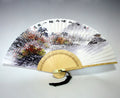 Premium Hand Painted Autumn Landscape Folding Fan - White Paper Bamboo Wood Wall Deco