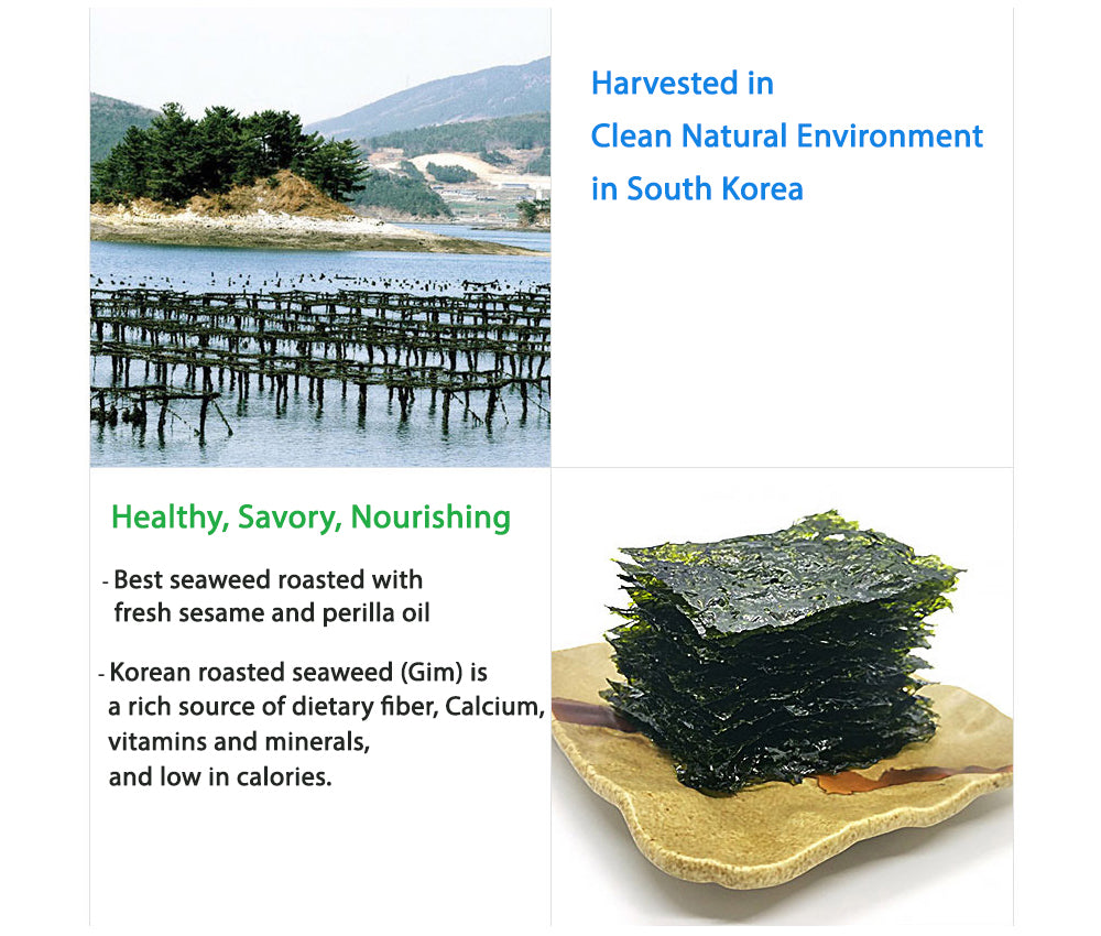 Premium Original Roasted Seasoned Seaweed Thins (12-Pack) - Savory Korean Sushi Nori Laver Snack