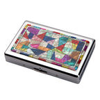 Mother of Pearl Patchwork Cigarette Case for 100S King Size - Credit Card Cash Wallet