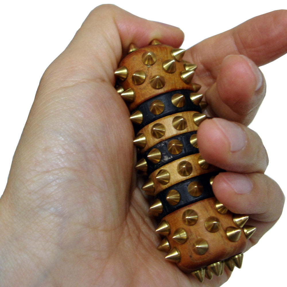 Premium Wooden Hand Palm Foot Massager - Bronze Sensory Stimulation Pointed Acupressure Massage Roller