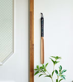 Mother of Pearl Inlay Long Wood Shoehorn - Flower Bird Black Handle Shoe Horn
