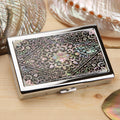 Mother of Pearl Arabesque Cigarette Case for 100S King Size - Credit Card Cash Wallet