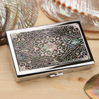 Mother of Pearl Arabesque Cigarette Case for 100S King Size - Credit Card Cash Wallet