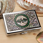 Mother of Pearl Double Bird Cigarette Case for 100S King Size - Credit Card Cash Wallet
