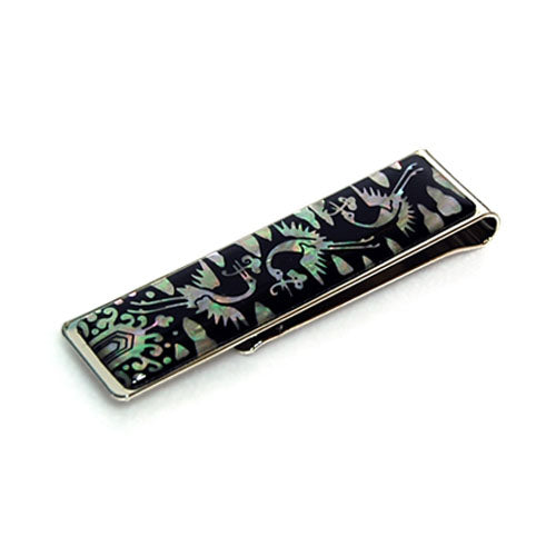 Mother of Pearl Money Clip - Crane & Cloud Design Luxury Steel Cash Clamp
