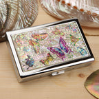 Mother of Pearl Butterfly Cigarette Case for 100S King Size - Credit Card Cash Wallet
