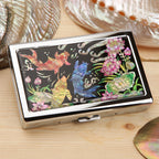 Mother of Pearl Fish & Lotus Cigarette Case for 100S King Size - Credit Card Cash Wallet