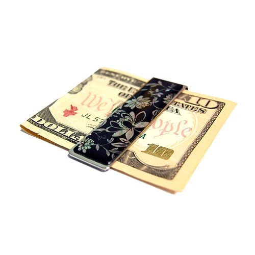 Mother of Pearl Money Clip - Peony Flower Design Luxury Prosperity Symbol