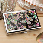 Mother of Pearl Flower & Butterfly Cigarette Case for 100S King Size - Card Cash Wallet