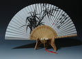 Premium Hand Painted Bamboo Painting Folding Fan - White Paper Home Deco