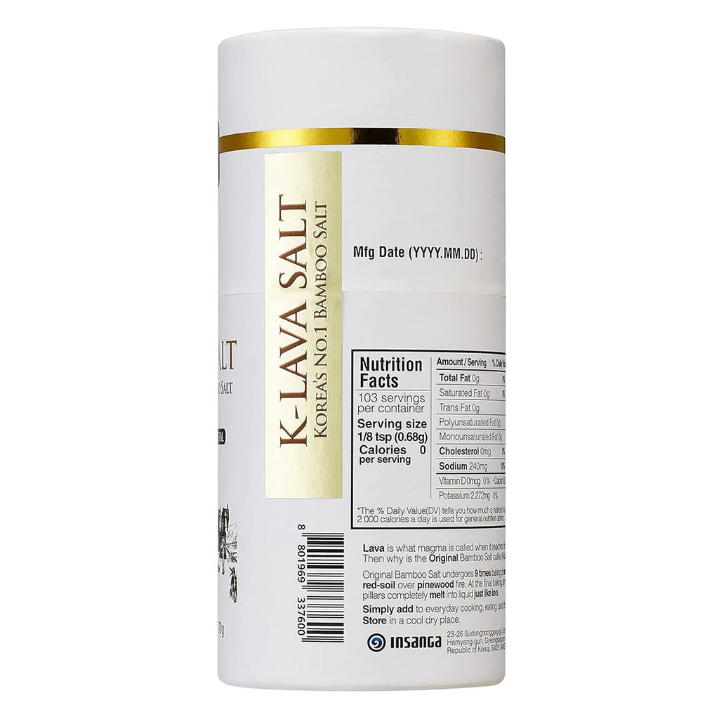 K-LAVA 9x Roasted Bamboo Salt Crystal (70g) – Premium Korean Finishing Salt