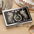 Mother of Pearl Phoenix Cigarette Case for 100S King Size - Credit Card Cash Wallet
