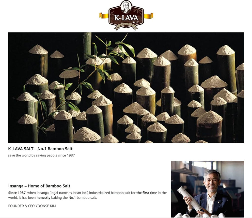 K-LAVA 9x Roasted Bamboo Salt Powder (70g) – Premium Korean Alkaline Salt