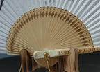 Premium Hand Painted Orchid Folding Fan - Korean Mulberry Paper Home Deco