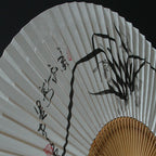 Premium Hand Painted Orchid Folding Fan - Korean Mulberry Paper Home Deco