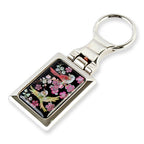 Apricot Blossom & Bird Mother of Pearl Keychain  – Metal Premium Bag Charm