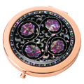 Mother of Pearl Cute Tiger Purse Compact Cosmetic Makeup Metal Round Mini Mirror