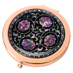 Mother of Pearl Cute Tiger Purse Compact Cosmetic Makeup Metal Round Mini Mirror
