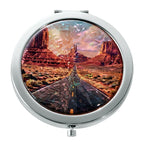 Monument Valley Mother of Pearl Compact Makeup Mirror Desert Road Trip Gift