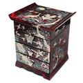 Mother of Pearl Red Wood Jewelry Ring Box Decorative Trinket Chest Case