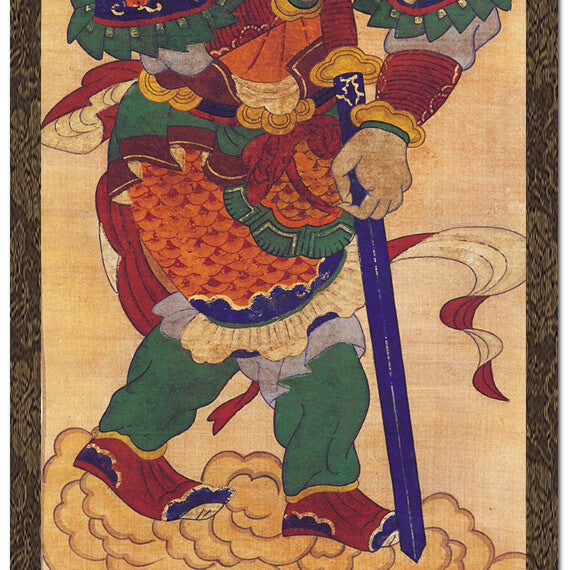 Chinese Zodiac Sign 12 Animals Snake Wall Hanging Scroll Korean Folk Painting