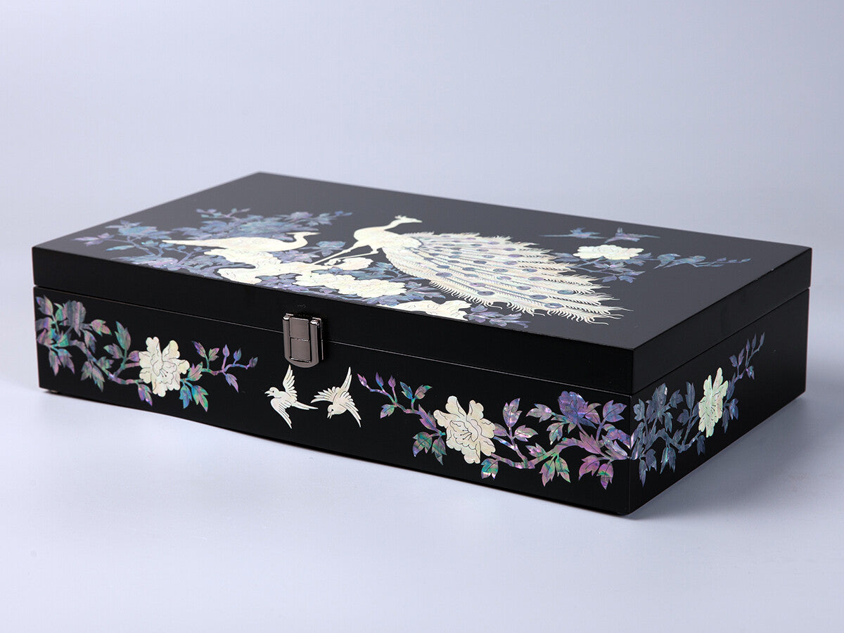 Mother of Pearl Peacock Sunglass Box Eyeglasses Display Storage Show Case Holder