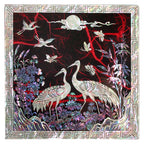 Mother of Pearl Inlay Red Lacquer Wood Jewelry Trinket Drawer Keepsake Box Case