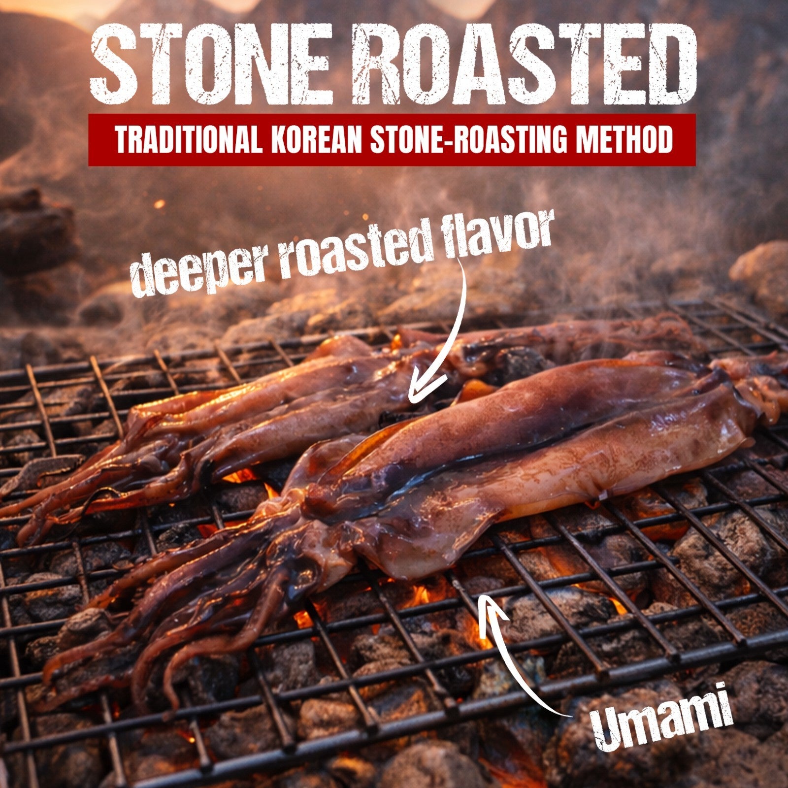 Stone Roasted Korean Squid Jerky Strips Protein-rich Seafood Chewy Butter Snack