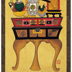 Wall Living Room Decor Hanging Scroll Korean Folk Flower Vase Art Painting Print